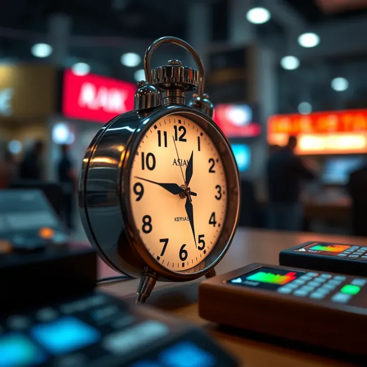 Clock showing Asian trading session hours aligned with Kenyan local time