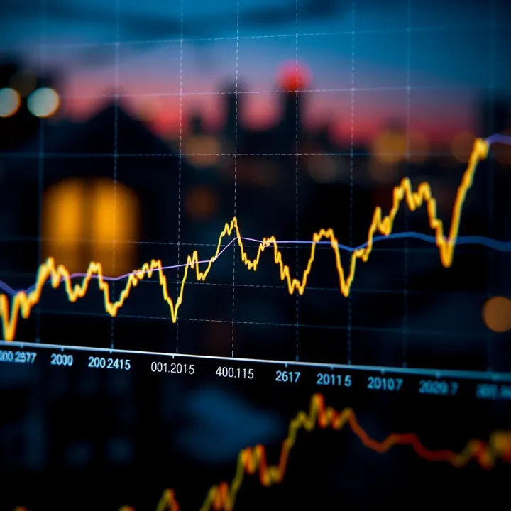 Graph showing fluctuations of Australian Dollar against United States Dollar over time