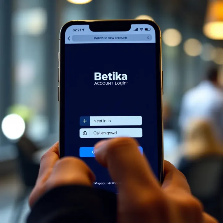 User entering login credentials on Betika mobile app screen