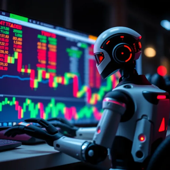 Visual representation of advantages and risks associated with using automated trading bots on Binary.com