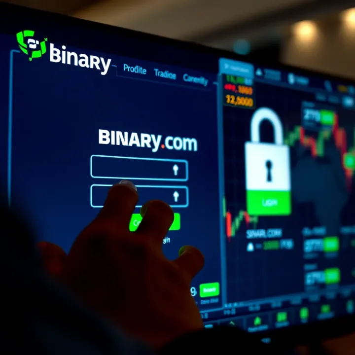 User entering credentials on a secure login interface of an online trading platform