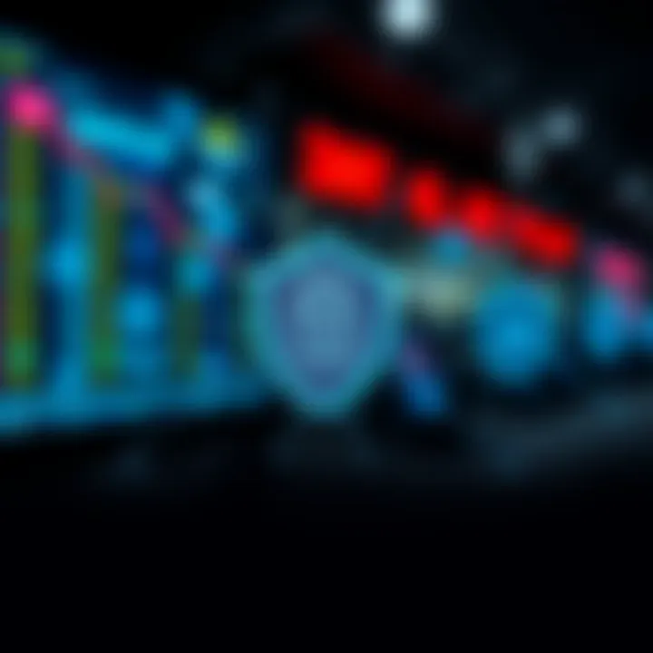 Illustration of digital protection icons symbolizing account security for online trading