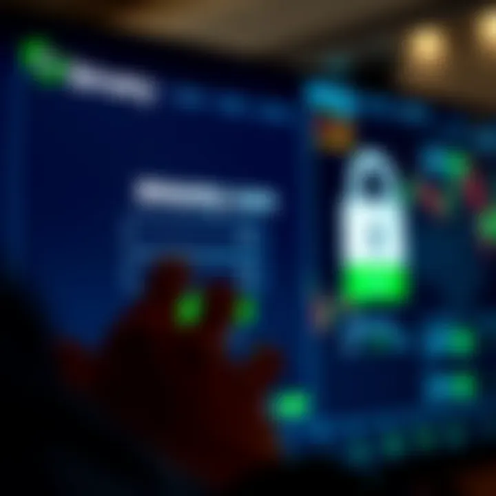 User entering credentials on a secure login interface of an online trading platform