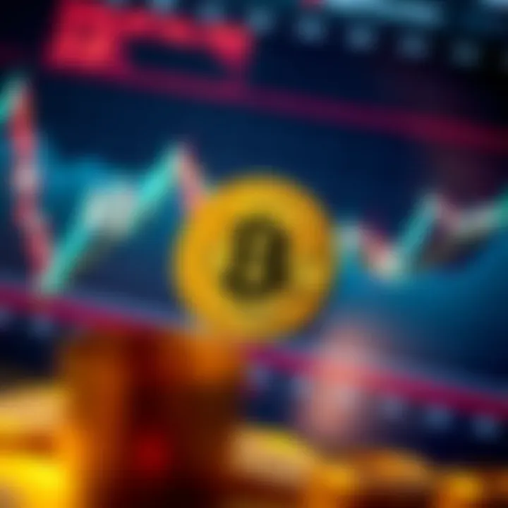 Graph showing Bitcoin price fluctuations with highlighted technical indicators