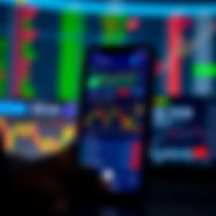 Mobile phone displaying a trading app interface with stock charts and market data relevant to Kenyan investors