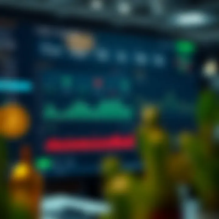 Dashboard showcasing features of various trading bots with graphs and performance indicators