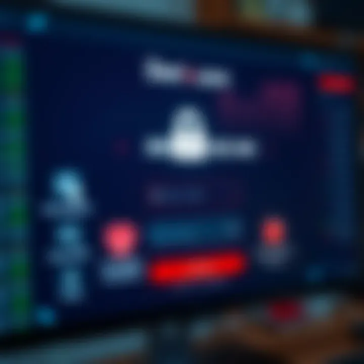 Secure login screen with security icons highlighting encryption and data protection features