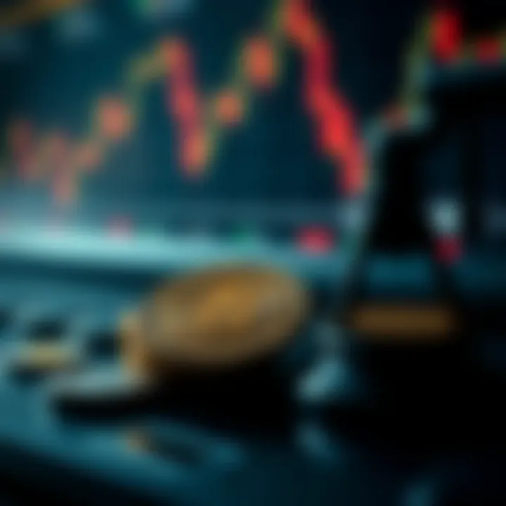 Illustration of digital currency symbols with risk management and legal considerations