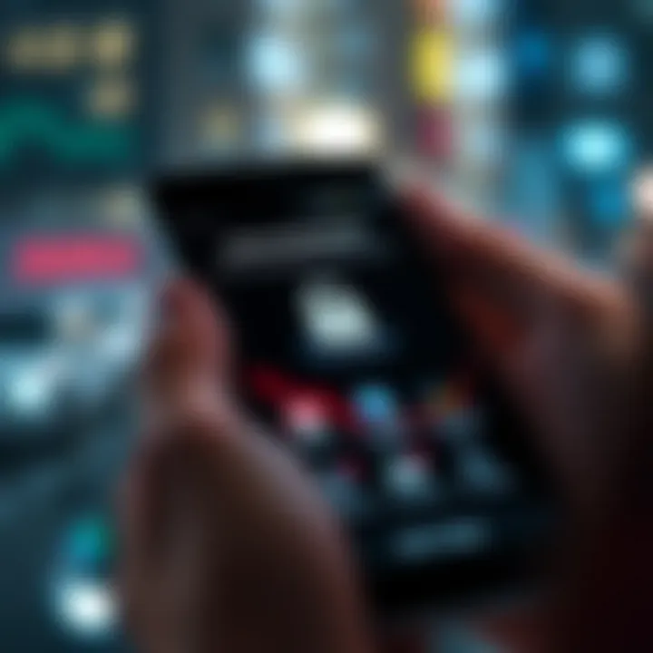 Secure mobile phone screen showing app security features and safe downloading icons