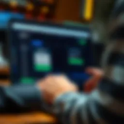 Accessing Deriv X Trading Account Login Interface User entering login credentials on Deriv X trading platform on a laptop screen