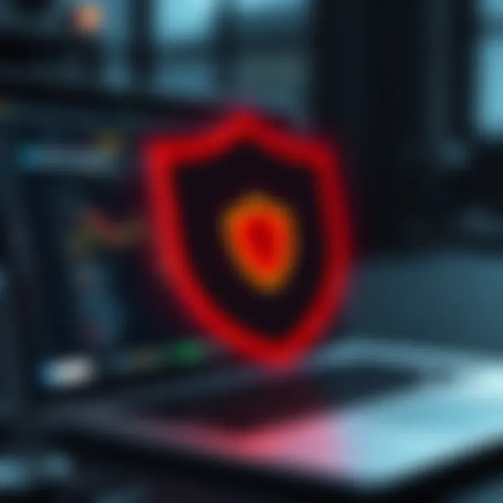 Secure download of automated trading software on laptop with shield icon