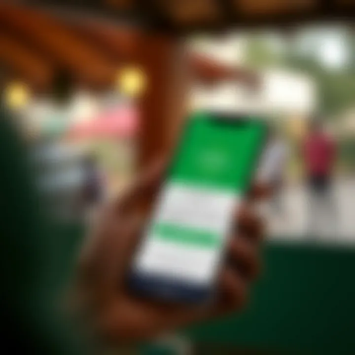 Mobile phone displaying M-Pesa transaction confirmation screen after receiving funds
