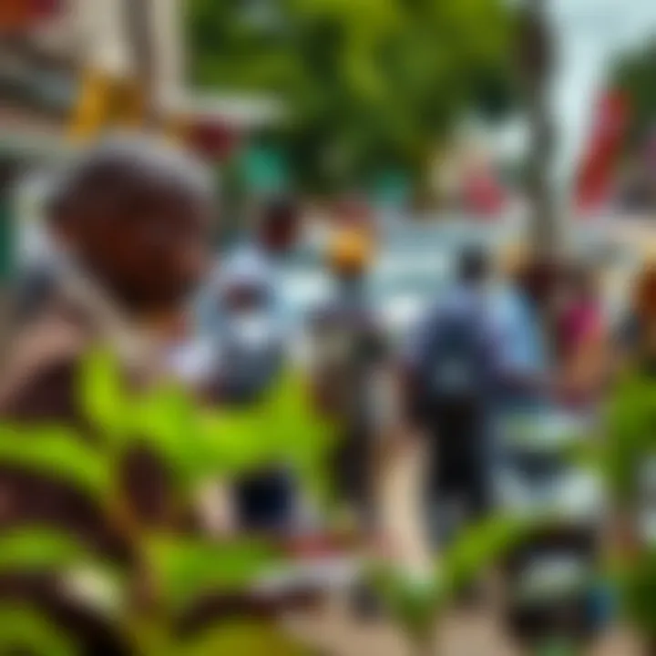 Applying the 5 Ers to Enhance Productivity in Kenyan Work and Life Busy Kenyan urban setting with individuals managing time and resources effectively using the 5 Ers framework