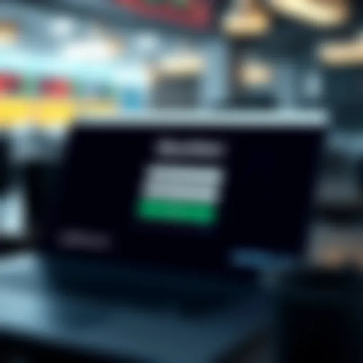 User interface showing the login screen of Quotex platform with fields for username and password