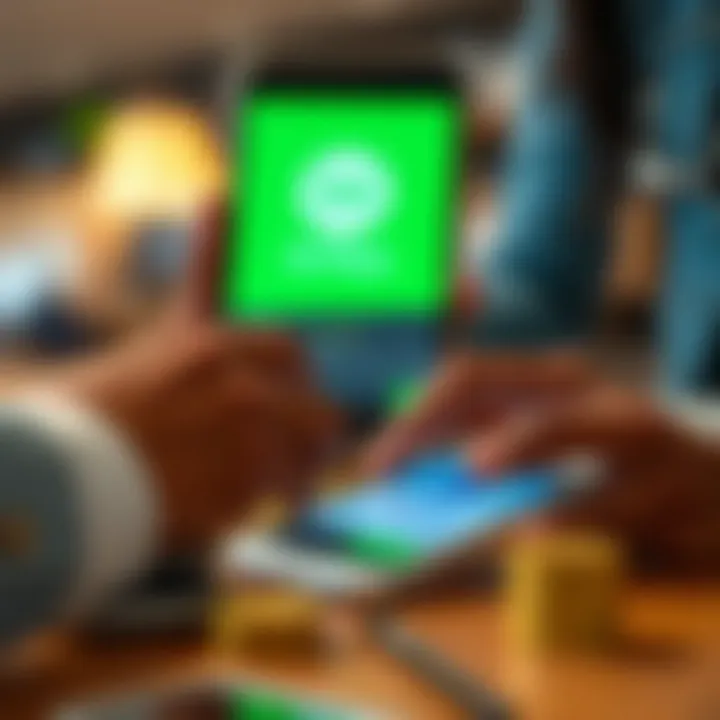 Illustration of secure online payment with M-Pesa and PayPal on digital devices with currency symbols