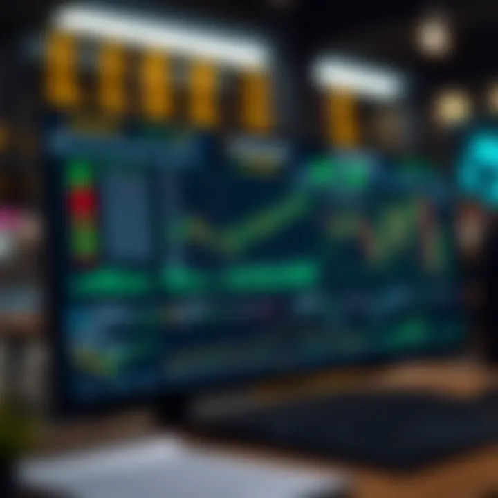 Dashboard interface displaying various binary trading options and market charts