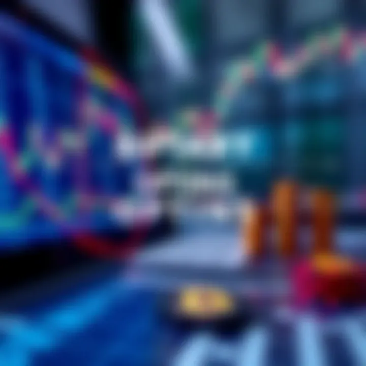 Diagram illustrating the concept of binary options trading with financial charts and currency symbols