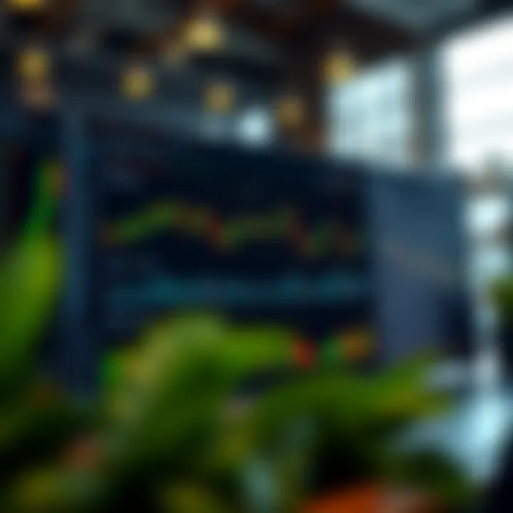 Dashboard interface showing binary trading options with charts and indicators