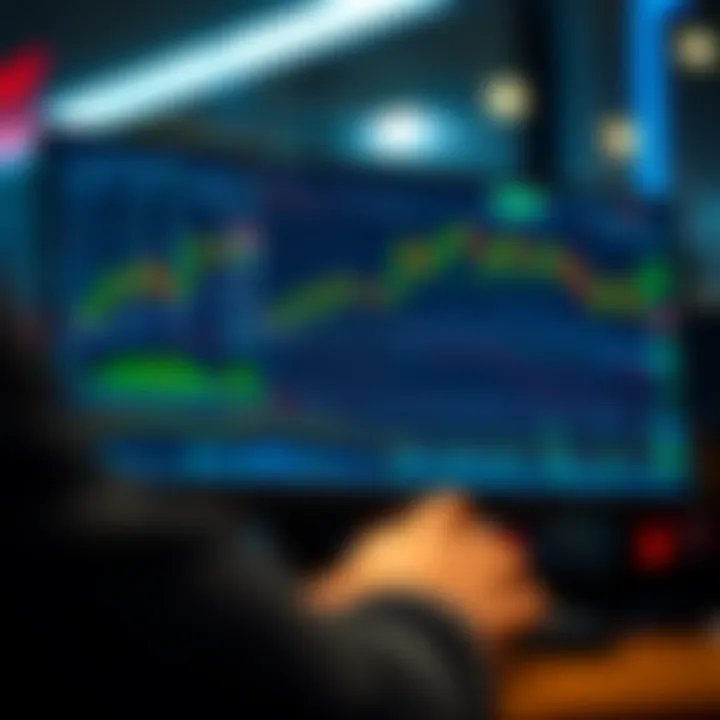 Automated trading software interface displaying market charts and binary options signals