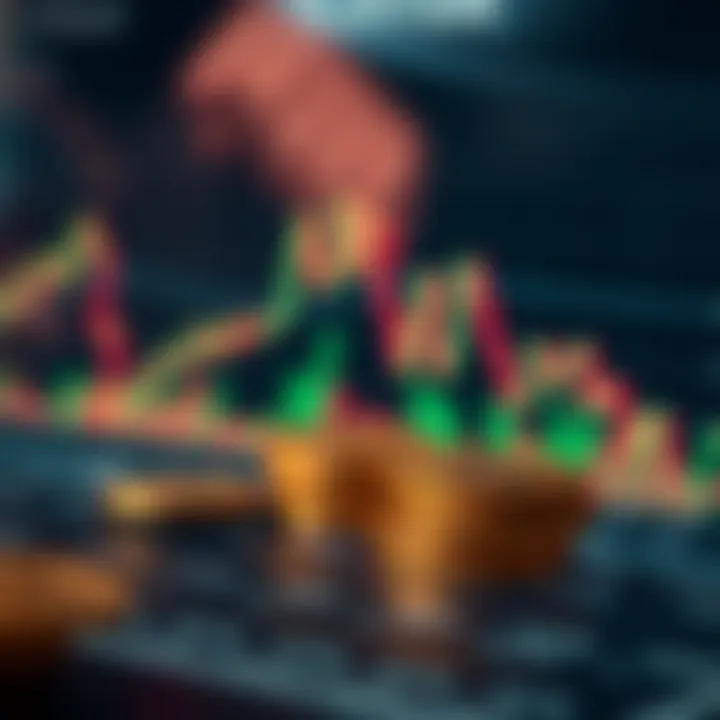 Graph showing fluctuating cryptocurrency market trends