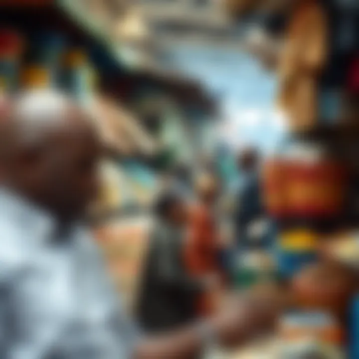 Marketplace in Kenya highlighting diverse goods and vibrant commerce activities