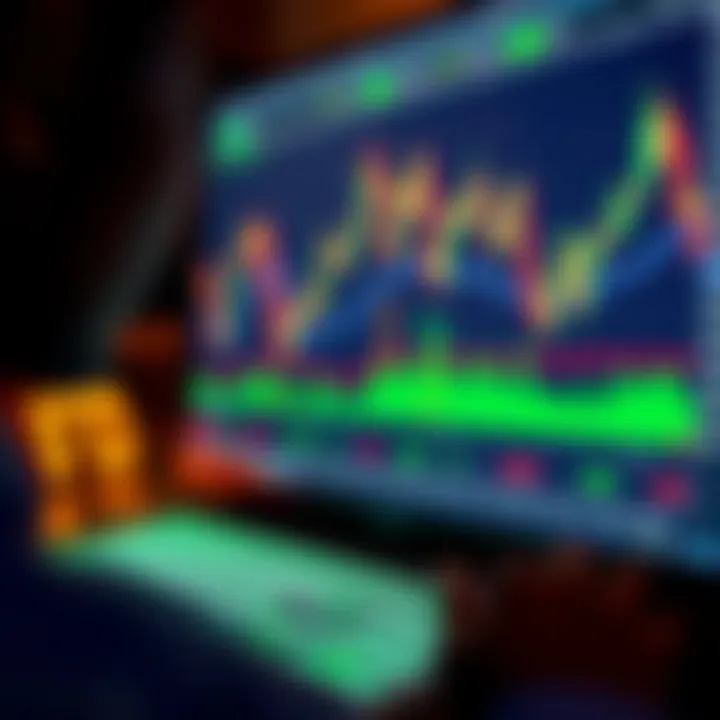 Interactive TradingView chart displaying candlestick patterns and technical indicators on Deriv platform