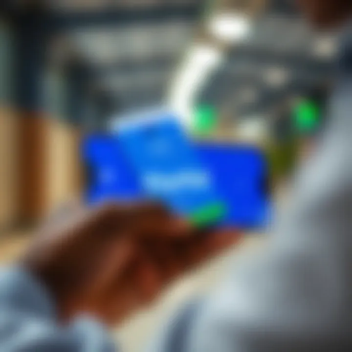 Smartphone displaying M-Pesa transfer screen linked to PayPal balance