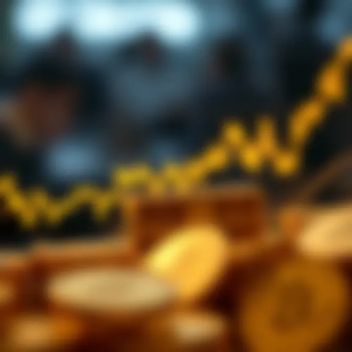 Line chart showing recent gold price fluctuations against the US dollar