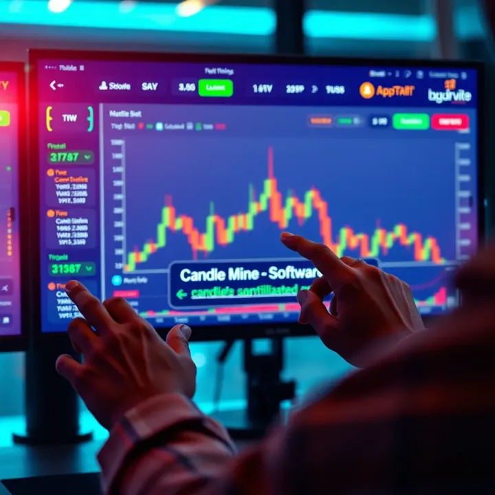 User navigating software interface for Candle Mine Bot installation