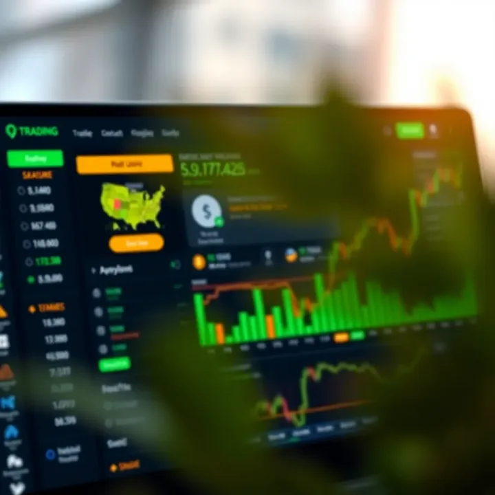 Secure digital interface showing trading platform security measures and user dashboard