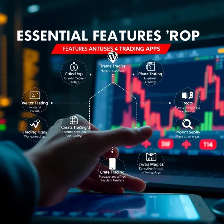 Essential Features and Benefits of Trading Apps Graphic showing key features and benefits of trading applications for investors