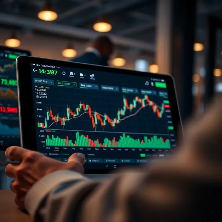 User interface displaying trading options and market charts on app.deriv.com platform