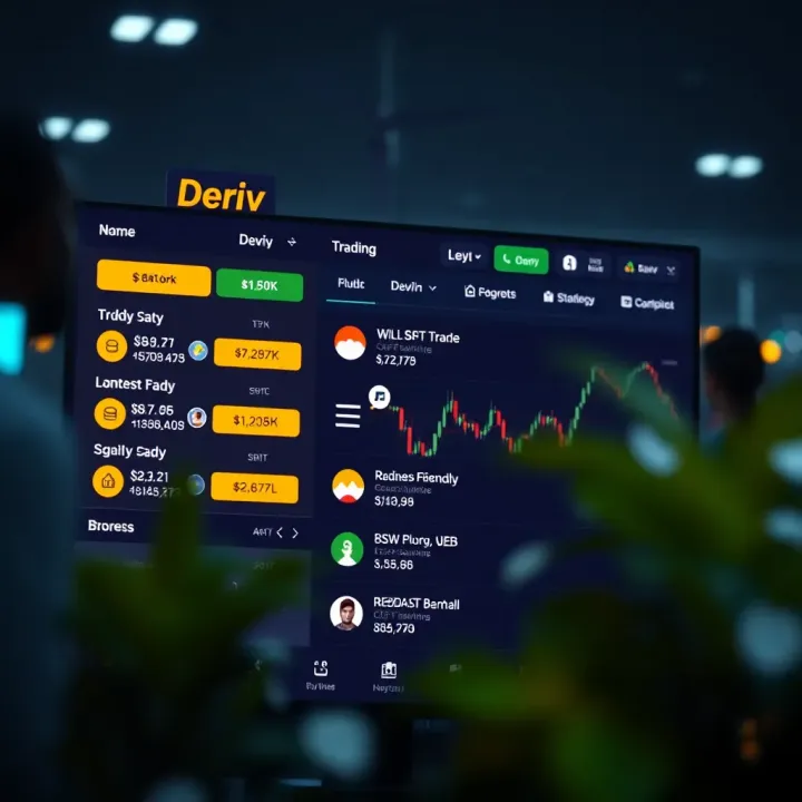 User-friendly interface of the Deriv trading platform showing various trading options available to traders in Kenya
