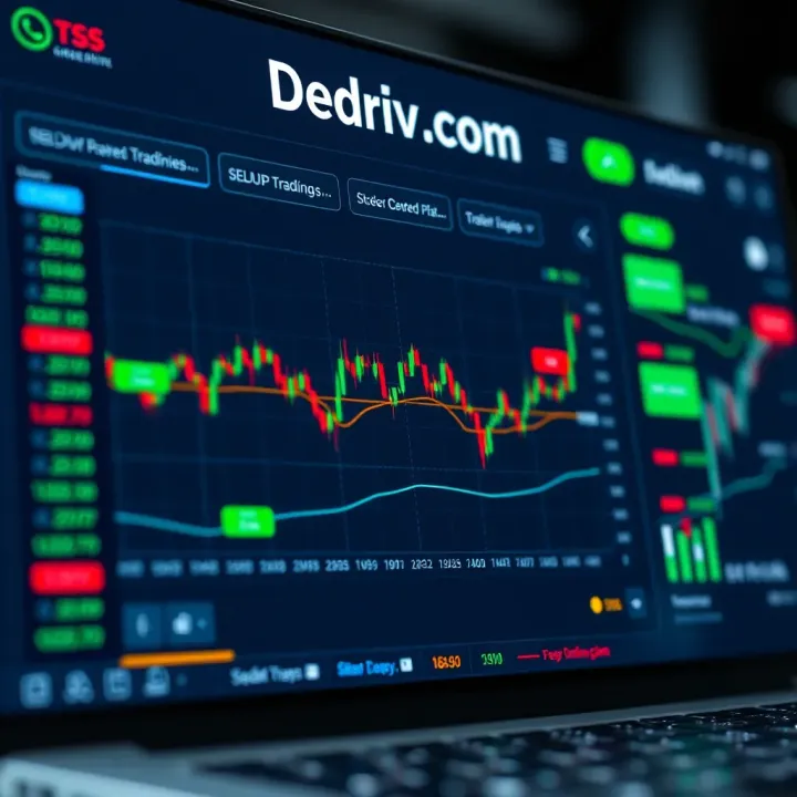 Interface of the Deriv.com trading bot showcasing various trading options and real-time market data