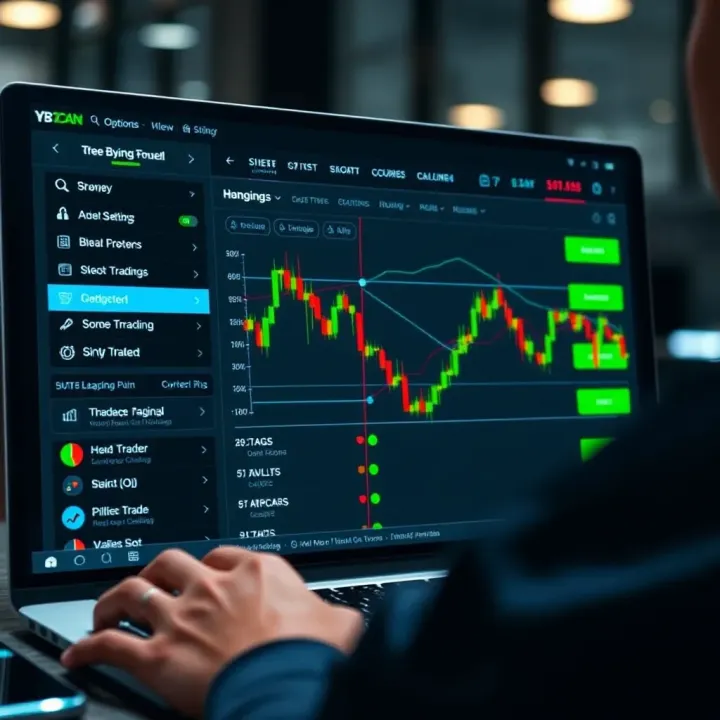 User interface of a binary options trading bot showing automated trading settings and options