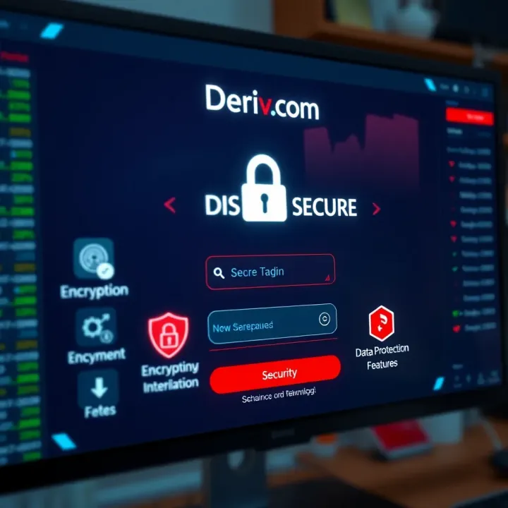 Secure login screen with security icons highlighting encryption and data protection features