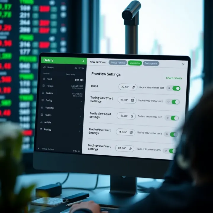 Customizing TradingView Chart Features on Deriv Customizable chart settings panel showcasing various options for enhancing TradingView charts within Deriv environment