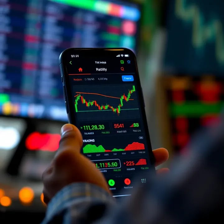Mobile screen displaying Deriv Analysis Tool APK interface with real-time trading charts and market indicators