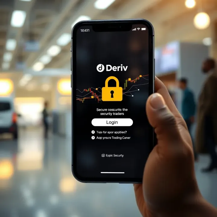 Deriv App Security Measures Protecting Kenyan Traders Secure login screen of the Deriv app emphasizing its robust security features
