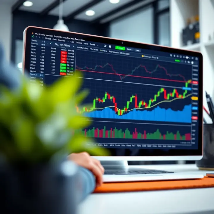 Secure online trading platform interface displaying forex charts and tools