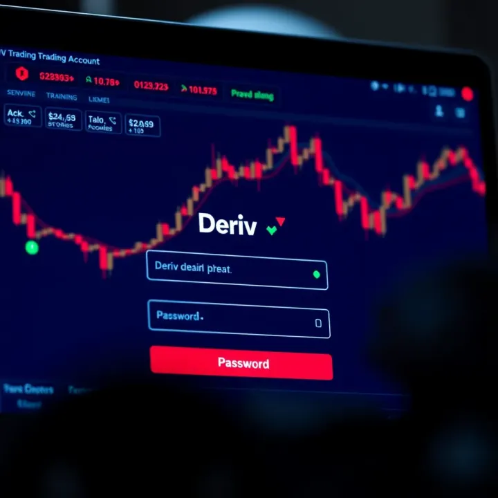 Secure login screen for a Deriv trading account showing password input field