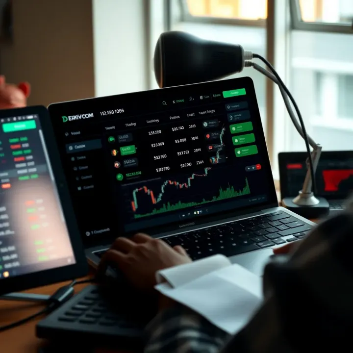 User interface demonstrating different account types and trading options on Deriv.com tailored for Kenyan traders