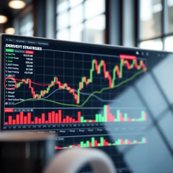 Chart showing various derivative trading strategies with data trends and market indicators