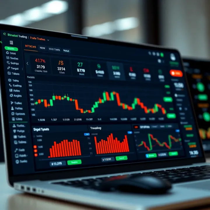 Automated Trading Dashboard on BinaryBot Platform Dashboard interface showcasing automated binary options trading features on a digital platform