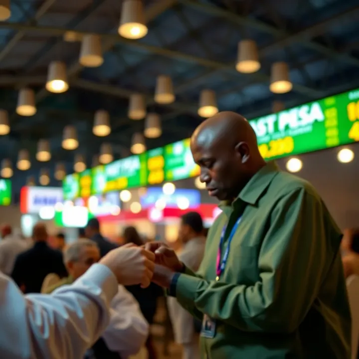 Illustration of digital financial services connecting Kenyan users via mobile technology