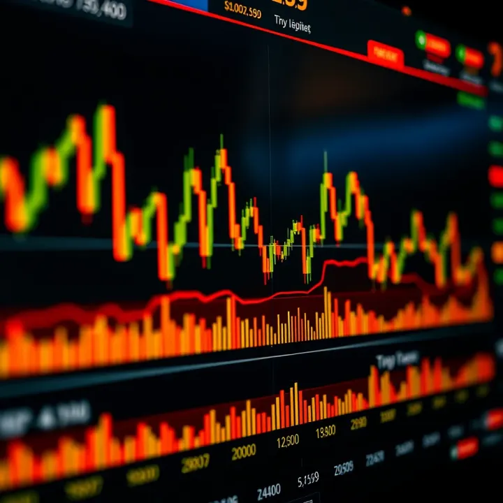 Graph showing forex currency pairs fluctuating on a digital trading platform