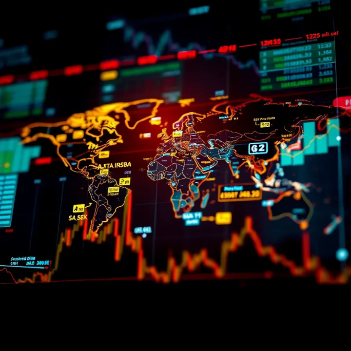 World map highlighting global economic events impacting forex market movements