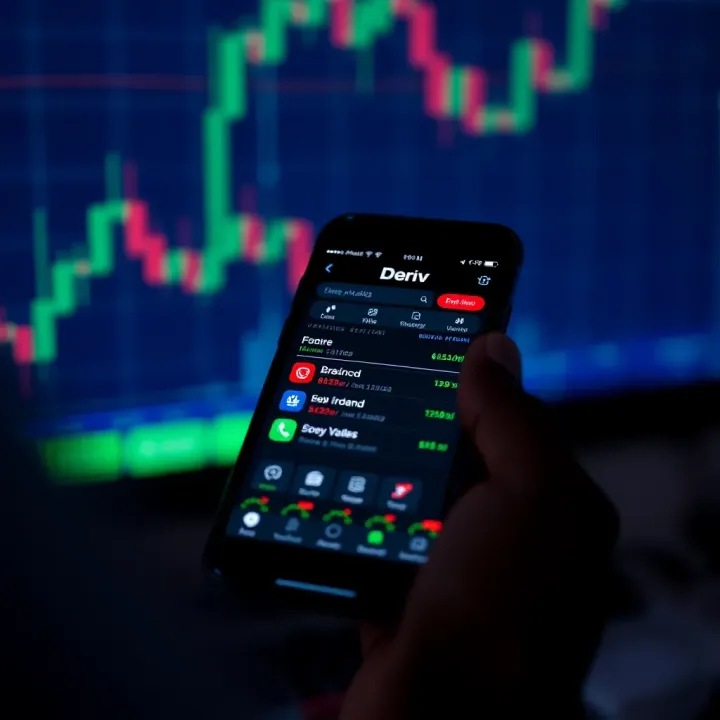 Deriv app interface displaying forex trading options on a smartphone screen in Kenya