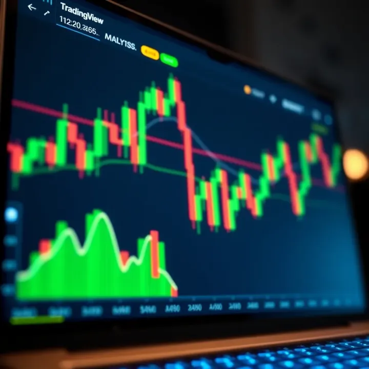 TradingView chart displaying candlestick patterns and technical indicators on Deriv platform interface