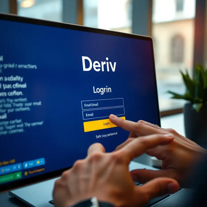 User entering email and password on Deriv login screen